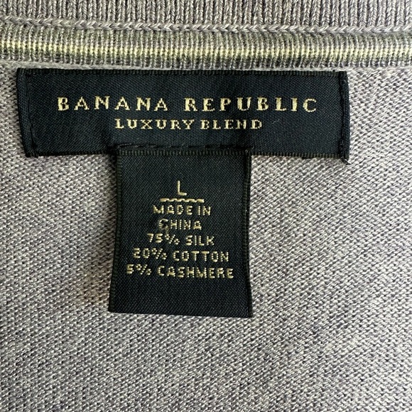 Banana Republic Luxury Blend Mens Purple Silk/Cotton/Cashmere V-Neck Sweater L - Picture 3 of 6